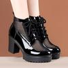 New Short Mesh Boots, Fashionable Boots, Thick Heels, High Heels, Round Toe, Slimming and Height Increasing Martin Boots