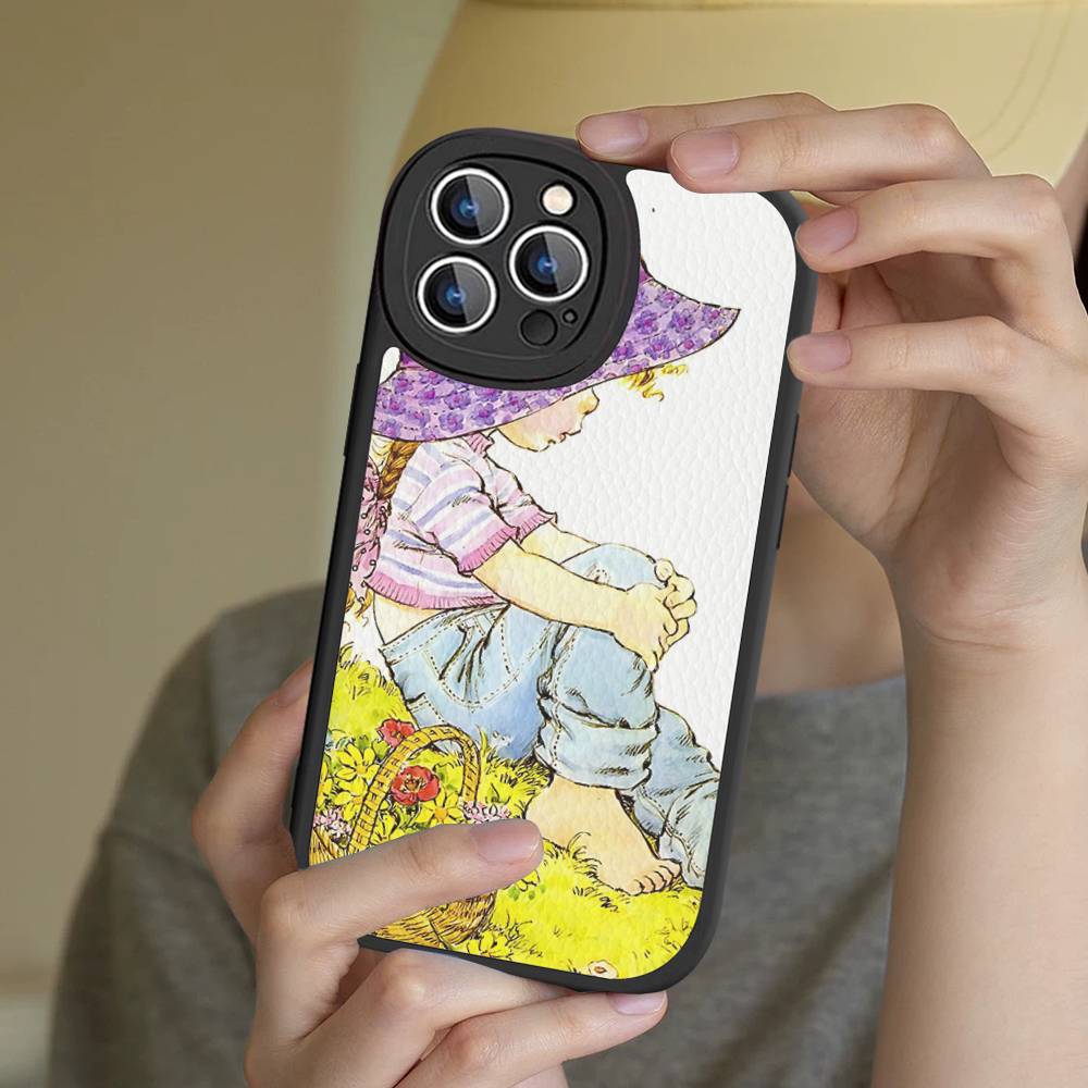 

Sarah Kay Girls Cute PU Leather Phone Case For IPhone 16 15 14 13 12 11 Pro Max Plus Back Fundas iPhone 15 pro