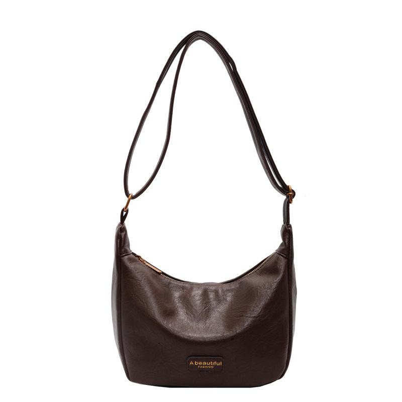 

Autumn and winter new commuter large capacity single shoulder simple casual texture tote retro dumpling women s bag