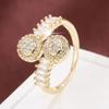 Geometric Zircon Inlaid Open Ring In Pure Copper - Women's Exquisite Versatile Jewelry