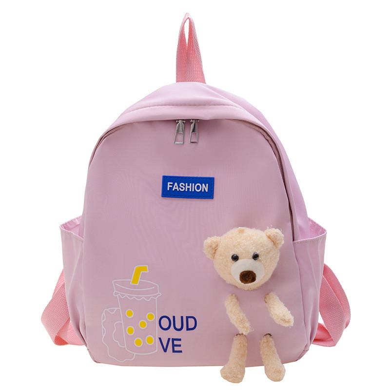 Childrens Cartoon Bear Backpack With Breathable Nylon And Cushioned Straps For School Use