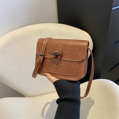 Premium Oil Wax Leather Small Bag Women's New Versatile Double Shoulder Back Bag Multi-purpose Single Shoulder Crossbody Handbag