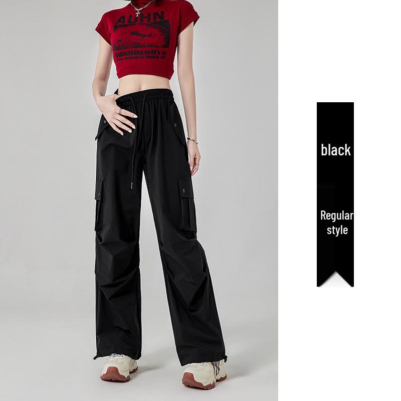 Women's High Waist Quick-Dry Parachute Pants: Summer 2025 Trendy Casual Wide Leg Sportswear