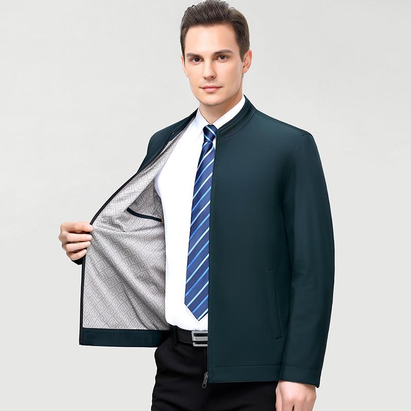 New Men's Jacket Spring and Autumn Jacket Middle-aged High-end Business Casual Jacket Dad Lapel Top