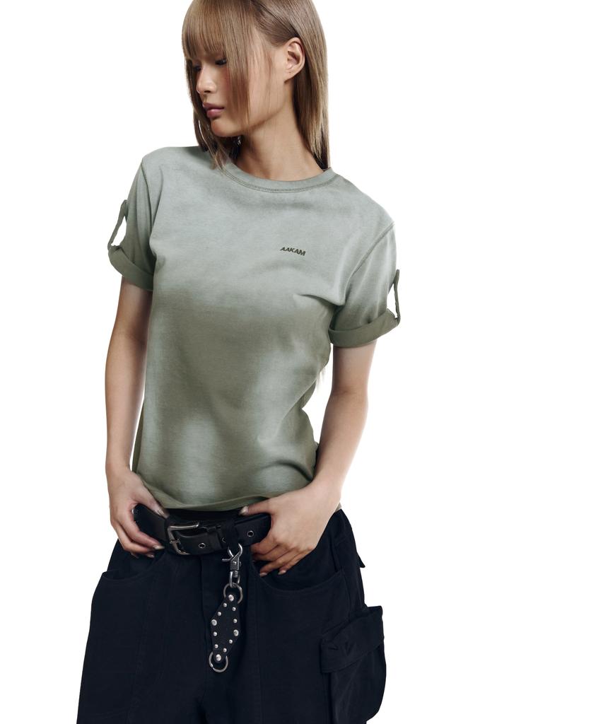 AAKAM Dirty Mist Roll-Up Half Top (Khaki)