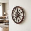 3 Pcs Wooden Wheels Rustic Wagon Wall Decor Decorative for Yard Antique Wood Ornament Garden Decoration Light Brown