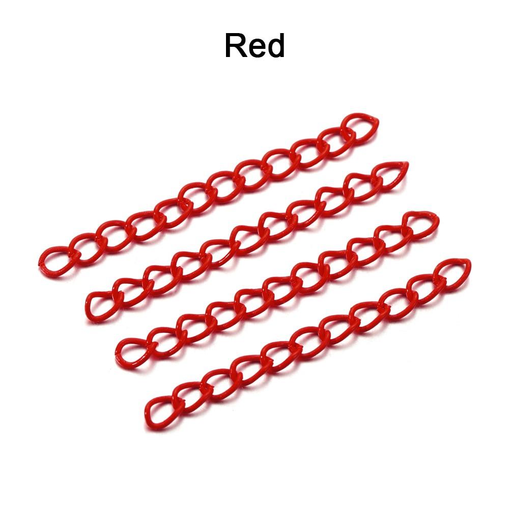 30Pcs/Lot Colourful 50mm Bracelet Extended Chains Tail Extender Necklace Extension Chain Bulk for DIY Jewelry Making Supplies