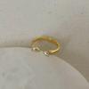 Niche Light Luxury Pearl Zircon Gold Open Ring Collection Female Simple Elegant Fashion Versatile Ring Ring