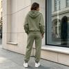 Women's Casual Two Piece Athletic Set Zip Up Hoodie and Jogger Pants