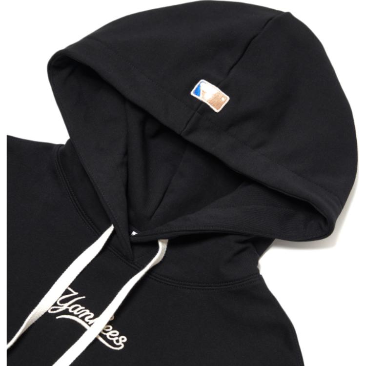 MLB New York Yankees Solid Color Short Hoodie Women hoodies Black 3FHDB0321-50BKS