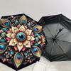 1pc Peacock Feather Mandala Artwork Umbrella with Plastic Handle,Suitable for All Seasons Home Travel Outdoor UmbrellaDD1487