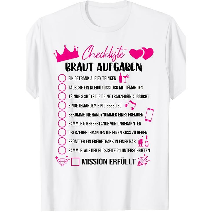 NEW FAshion Limit JGA TAsks Shirt CourAge SAmple Bride Hen Night T-Shirt Clothing Shoes & Jewelry