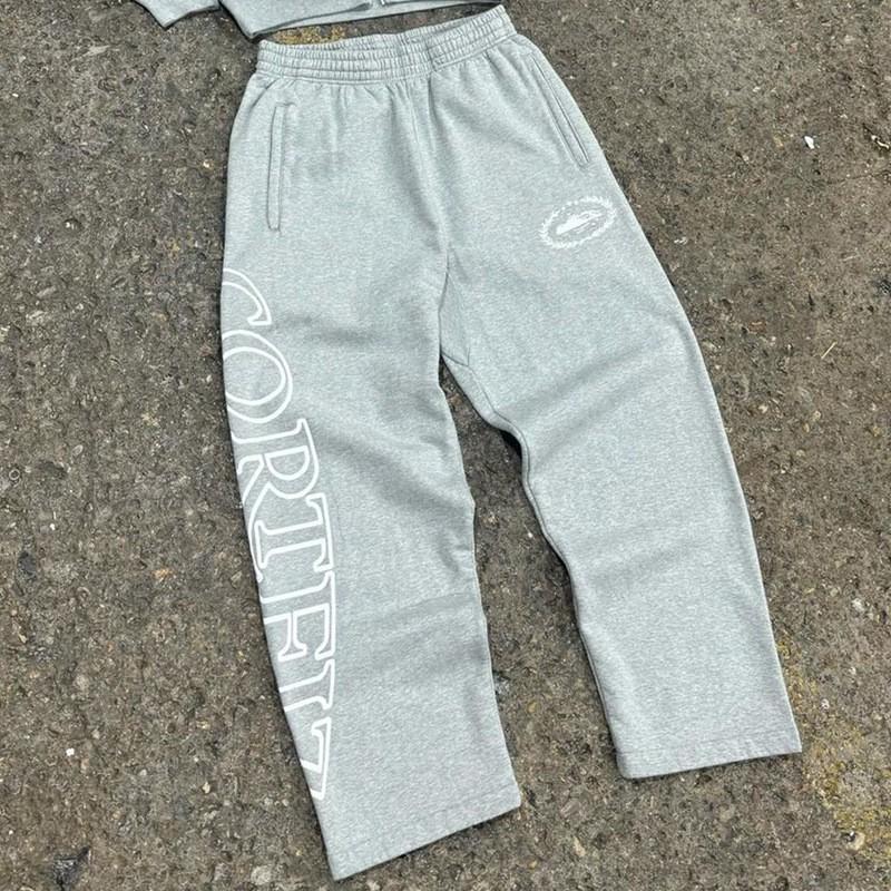 Corteiz Alcatraz Streetwear Hooded Zip-Up Sweatshirt Loose Jogger Set Women