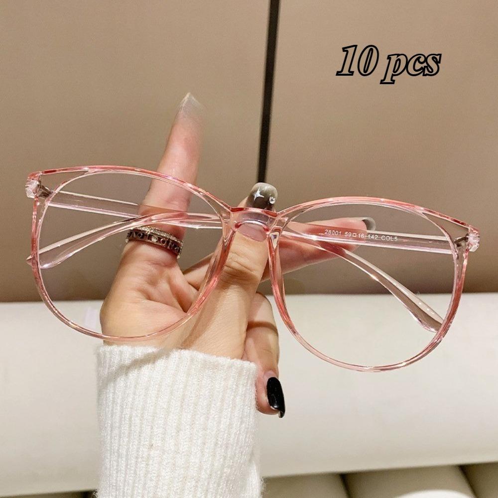 10PCS Fashion Oval Glasses Anti Radiation Retro Eyeglasses for Woman Men Anti Blue Light Eyewear