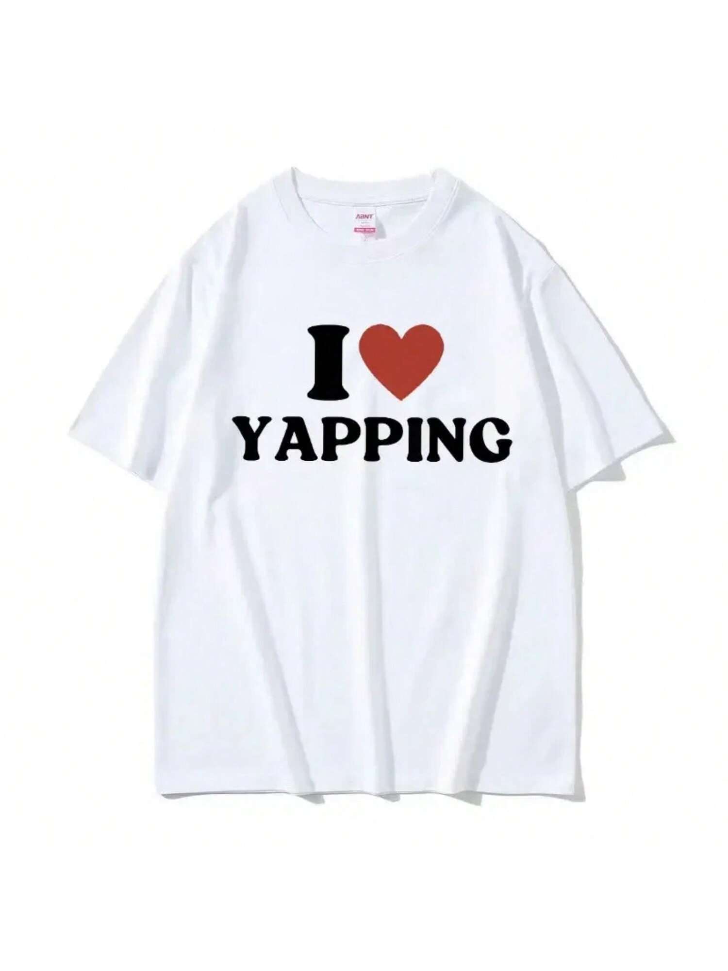 Funny I Love Professional Yapper Letter Graphic Tee Shirt Wounisex O-Neck High Quality Fashion Oversized Cotton T-Shirts Summer S разноцветный
