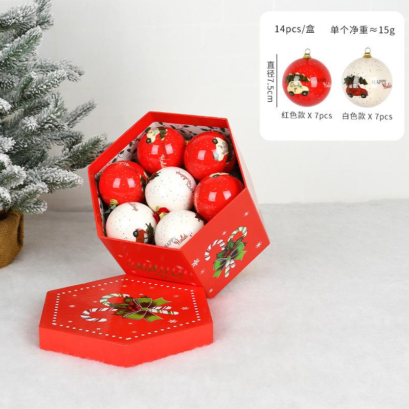 

Christmas Decoration Retro-style Reindeer Snowflake Paper Stickers Foam Balls Memory Balls Christmas Tree Hanging Balls 7.5 7.5 7.5cm