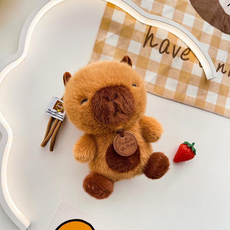 Cartoon Dog Capybara Elephant Bear Dinosaur Cat Plush Toy Keychain For Gift Giving