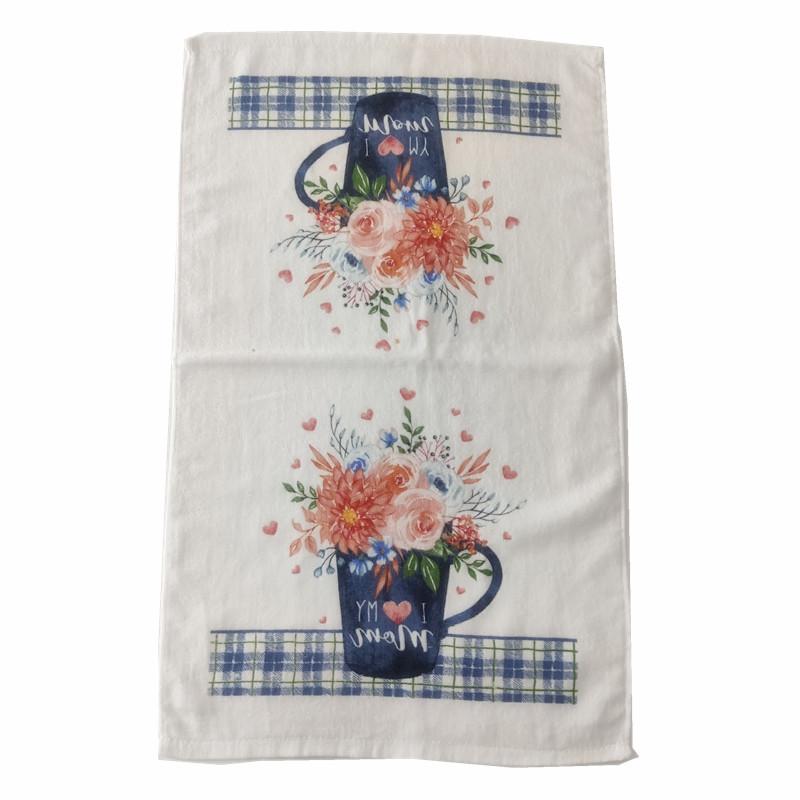 1Pc 41x64cm Thicken Flower Fruit Printed Cotton Kitchen Tea Towel Dish Cleaning Cloth Table Napkins Cooking Tool