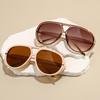 KAMMPT Vintage Pilot Sunglasses Women Fashion Double Bridge Trendy Brand Casual Sun Glasses Outdoor Shades