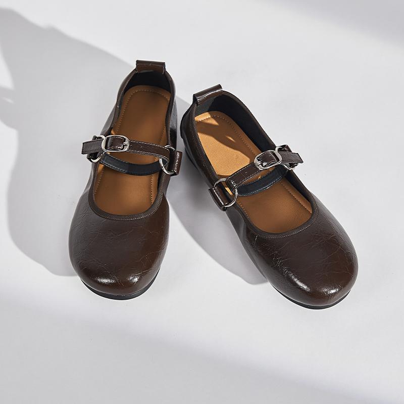 Fashion AIYUQI Mary Jane Female Shoes 2025 New Women's Flat Shoes Non-slip Large Size Genuine Leather Ballet Shoes For Women