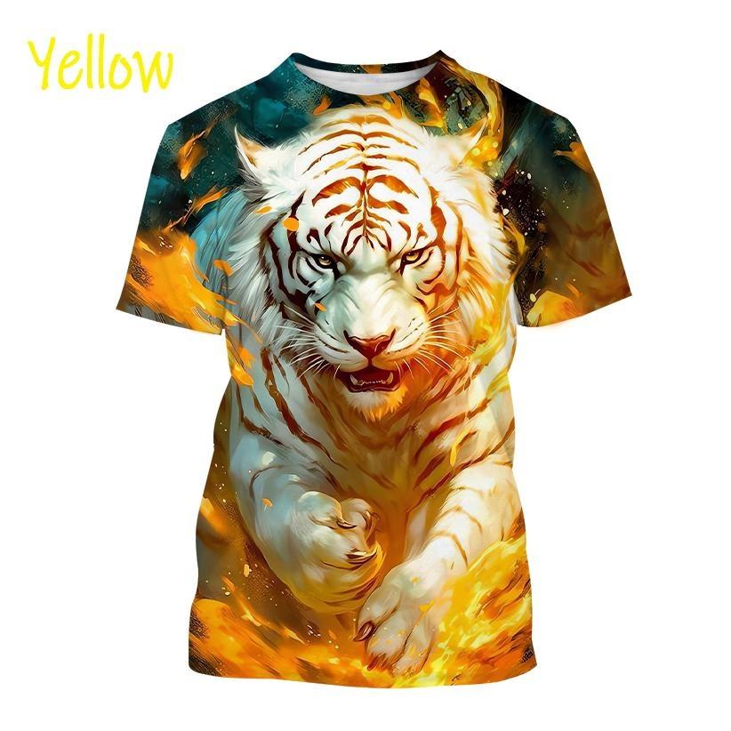 Animal White Tiger 3d Print Summer Men/Women O-Neck T-shirt Casual Short Sleeve Oversized T Shirt Fashion Tops Unisex Clothing