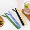Healthy Eco Friendly Drinking Bent Glass Straws 200mmx8mm Reusable Glass Straws Set Multicolor for Cocktail Smoothie Milkshake