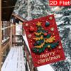 2D Flat - 2D Flat - 2D Flat Christmas Red Bottom Curved Corner Christmas Tree Colorful Ball Garden Flag_3-28X40 Inch Outdoor Garden Flag Double-Sided 