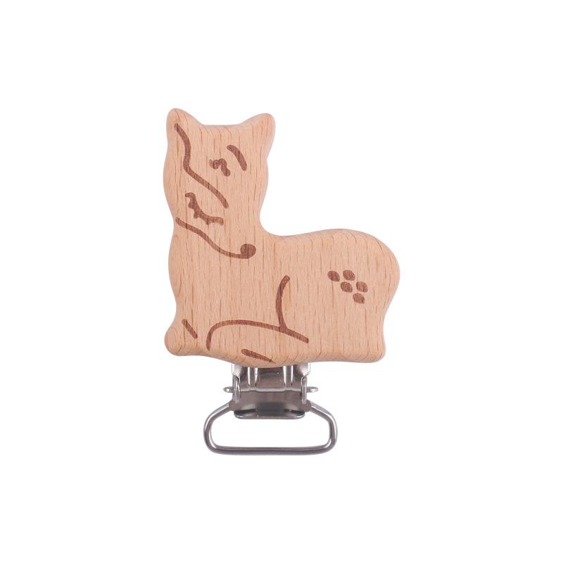 5Pcs/Lot New Arrival Lovely Wooden Pacifier Clip Natural Beech Wood Accessories for Baby Handmade Dummy Clips Pacifier Chain