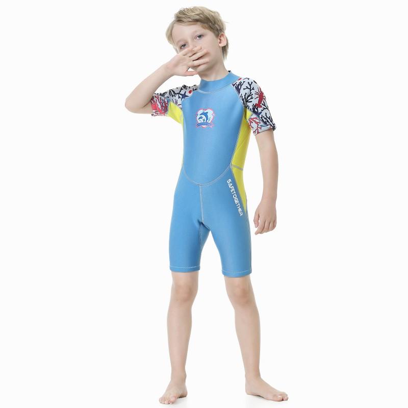 2.5mm Children's Swimsuit Submersible Suit Boys One-piece Middle Diving R002 Cartoon Thickening