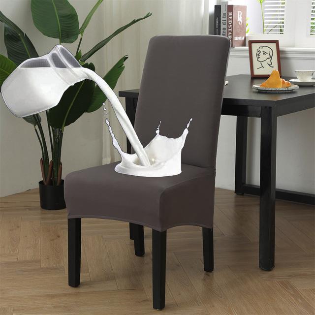 Waterproof High Back Xl /M Size Solid Chair Cover Stretch Dress For Chair Covers For Dining Room Wedding Banquet Home Decor Case