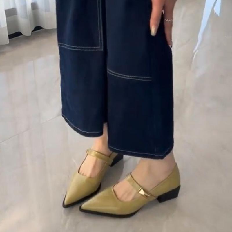 Fashion Fashion High-quality Woman Shoes 2025 Autumn New Women's Pointed Mary Jane Shoes Simple Temperament Women Casual Shoe Zapatos