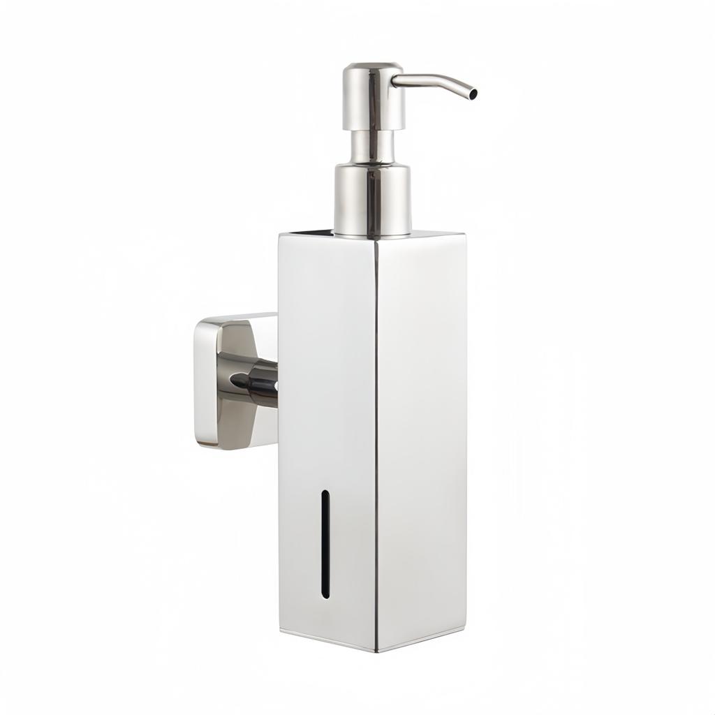 Wall Mount Soap Dispenser in Stainless Steel Designed to Minimize Waste While Dispensing Liquid Soaps Effectively 250ML