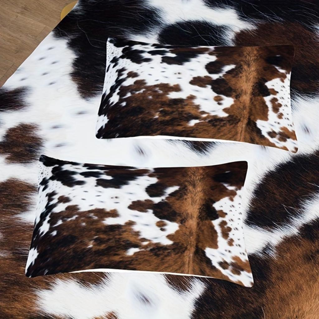 Brown Polka Dot Cow 3D Print Bedding Set Washable Comfortable Duvet Cover King Queen Twin Single Size Bithday Gift Bedroom Decor