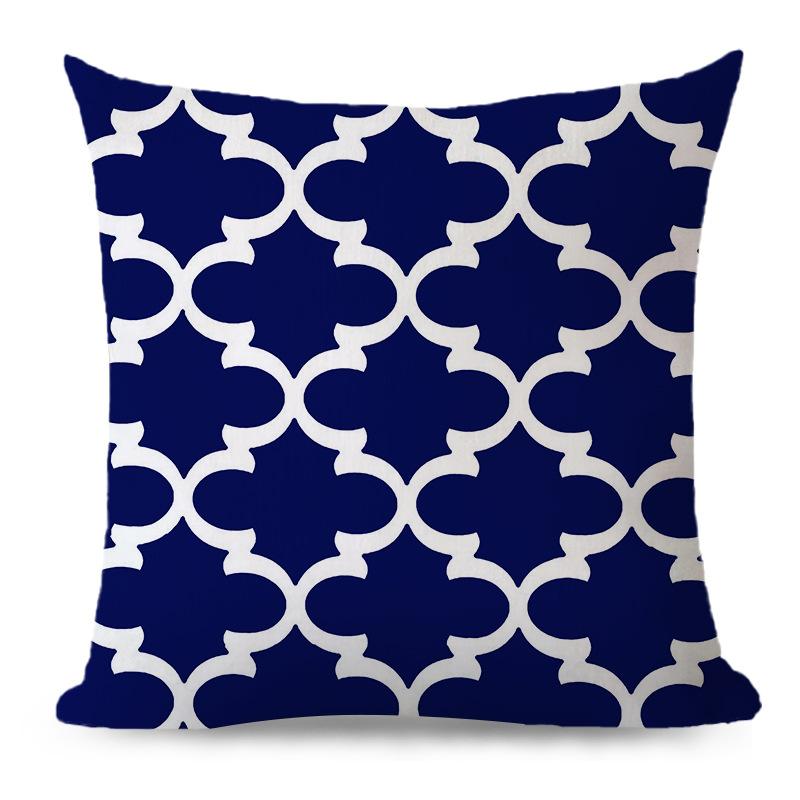 Japanese Printed Geometric Pillow Cover Office Sofa Cushion Cushion Cover Linen Pillow Cover