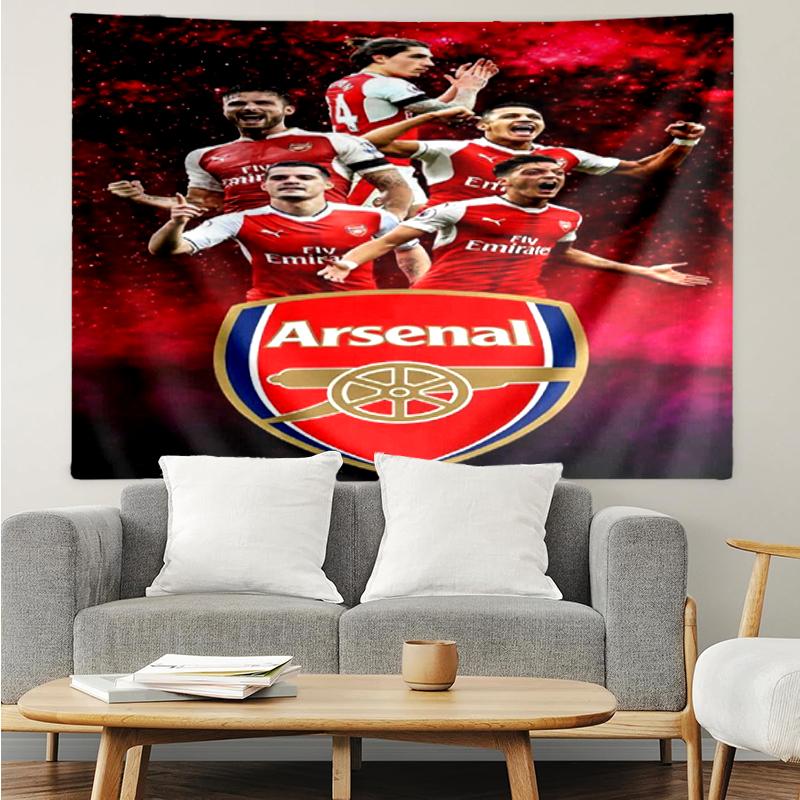 Arsenal Football Club Print Tapestry, Backdrop, Easy Setup, Ideal for Bedroom, Office & Living Room, with Aesthetic Wall Hanging Decor.