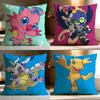 Hot DDigimones Cushion Cover Soft Washable Pillow Case Multi-Scene for Couch Bed Travel Office Use