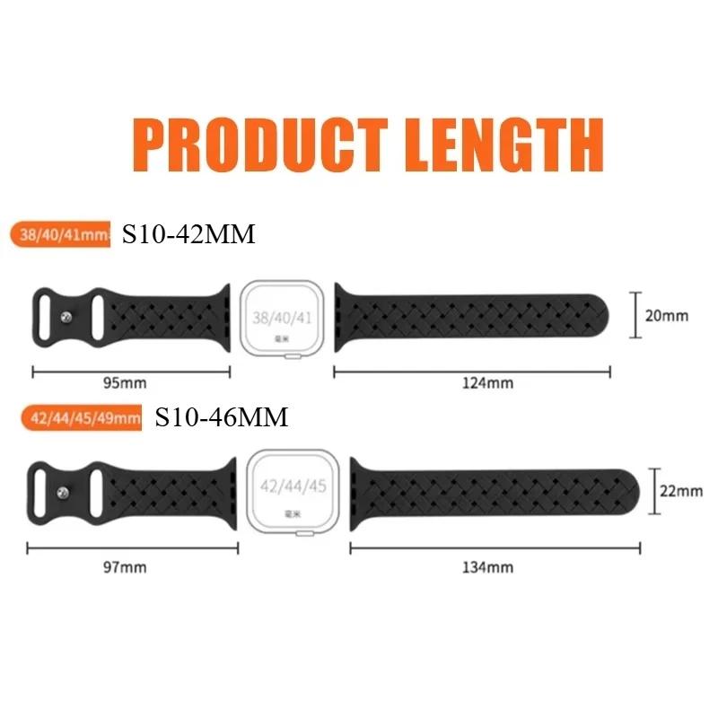 Strap for Apple Watch Band Ultra 49mm 44mm 40mm 45mm 41mm 46mm 42mm Sport Silicone Woven Loop Bracelet IWatch Series 10 9 8 7 6