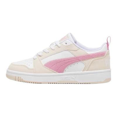 Rebound V6 Lo Round Toe Comfortable Low Top Kids Skate Shoes Kids Sneakers White Pink 398722-01