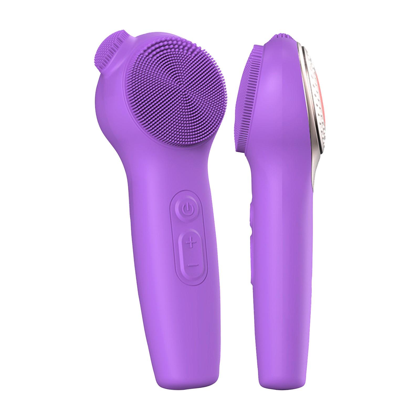 

Массажер для лица с красным и синим светом, силиконовая массажная щетка, устройство для очищения лица, глубокое очищение и отшелушивание One Size фиолетовый