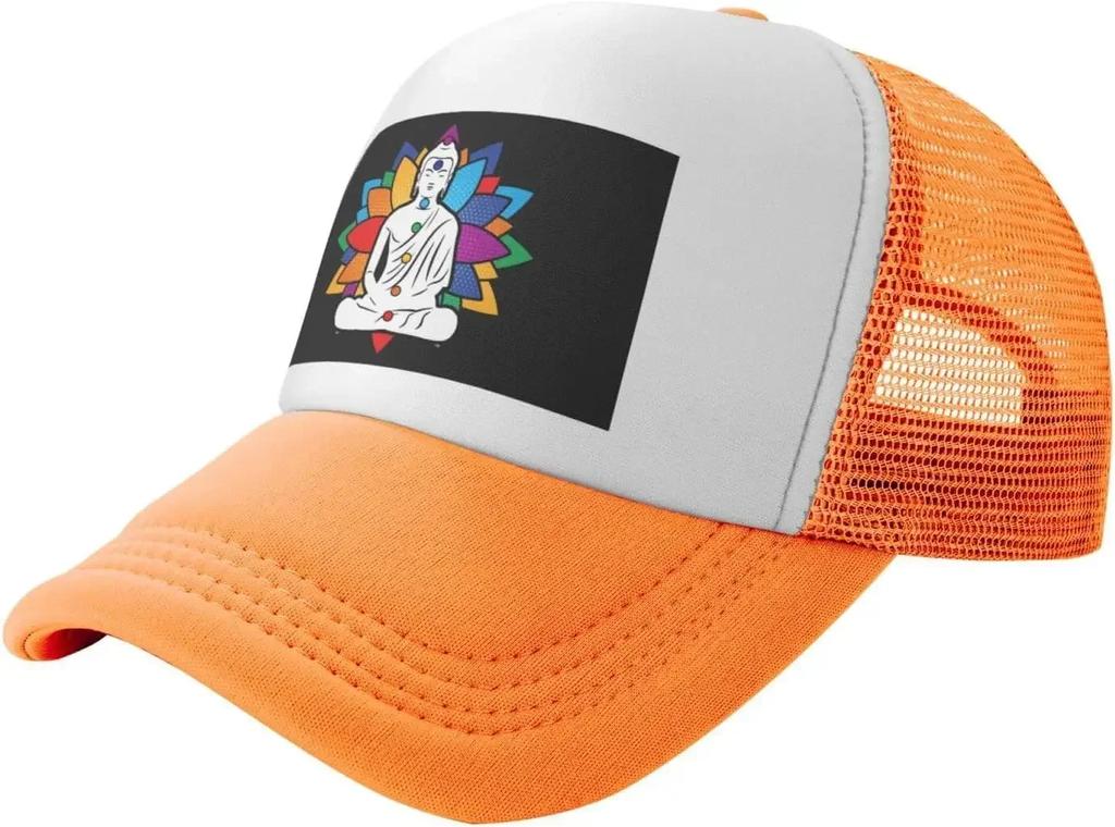 Buddha Chakra Meditation Trucker Hat  Mesh Baseball Snapback Cap for Unisex Or Women Outdoors