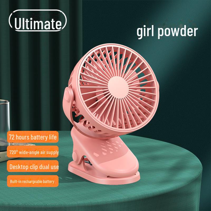 Portable USB Rechargeable Clip Fan - Quiet, Strong Wind, Ideal for Desktop & Outdoor Use