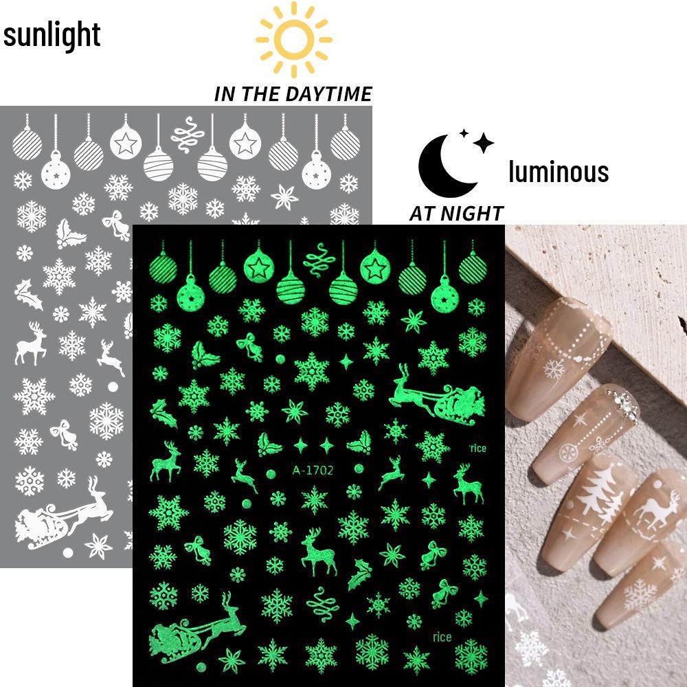 Autocolante de Crăciun 3D Laser Argint Ren & Fulg de Nea