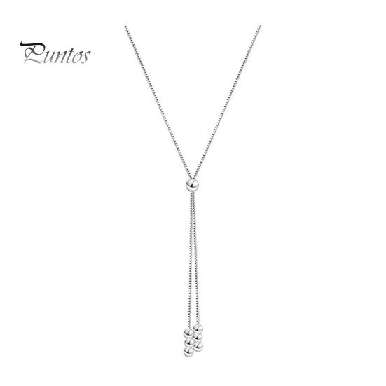 

Женское ожерелье с металлическими бусинами и кисточками, регулируемая медная цепочка для ключицы, подарок для жены, девушки, украшения на шею для повседневной носки, свадеб, вечеринок серебряный