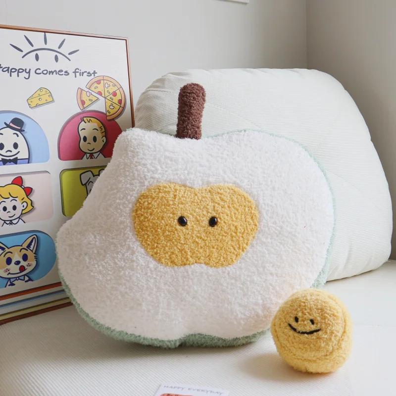 Real Life Apple Core Plush Toy Soft Cartoon Apple Stuffed Doll Bed Decoration Pillow Cushion Christmas Gift