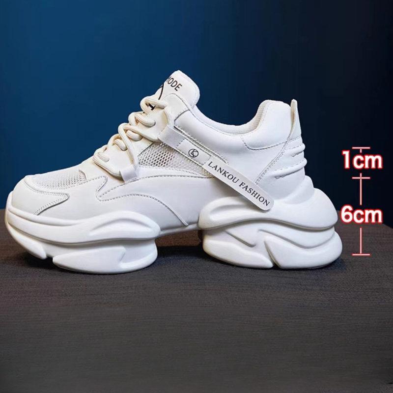 Fujin 7cm Air Mesh pravá kůže Dámské Prodyšné Ležérní Platforma Móda Tenisky Léto Podzim Jaro Robustní Tenisky Boty