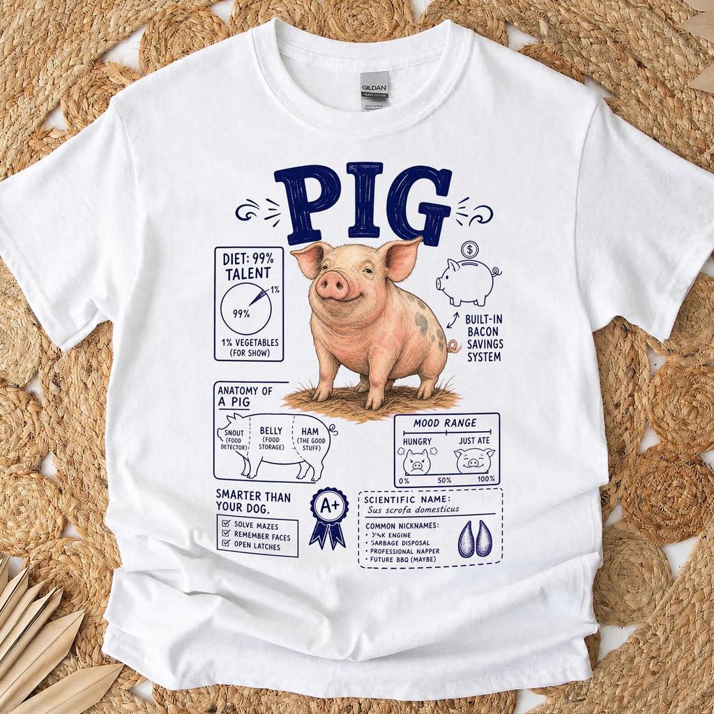 Funny Pig Shirt - Retro Farm Animals Gift - Sarcastic Pig Clothing