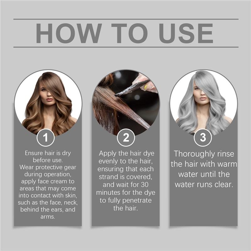 Gray Color Hair Dye Cream Smoky Gray Punk Style Light Color Silver Hair Permanent Professional Hair Colors Dye Wax For Women Men