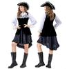 Halloween Costume Dress Women Pirate Theme Cosplay Elegant College Style Caribbean Captain Outfit