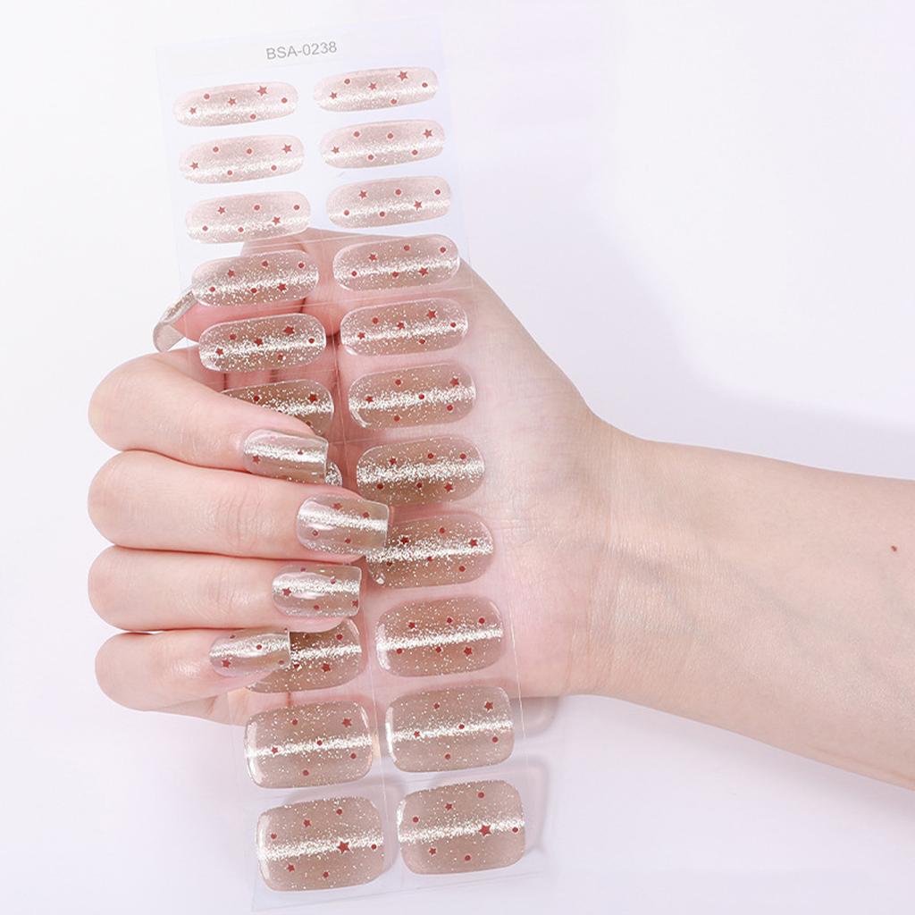 Gel Nail Stickers Full Cover Self Adhesive French Manicure Strips Quick Apply No UV Light Required Salon Quality