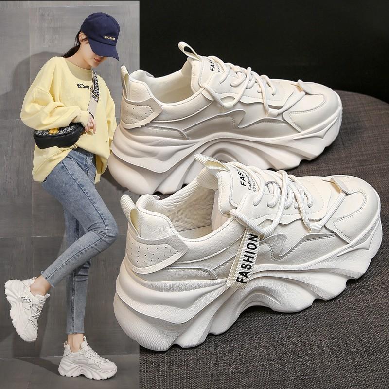 Women Chunky Sneakers High Platform Sports Shoes New 2025 Autumn Thick Bottom Women's Wedge Casual Shoes